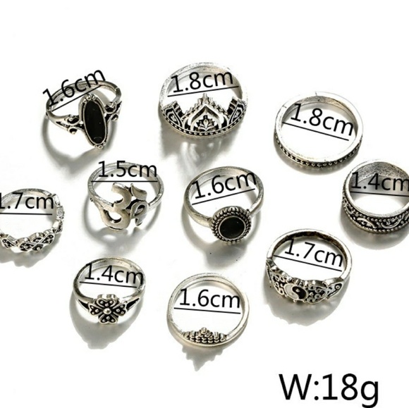 NWOT 10 Piece Boho Midi Rings - Picture 2 of 4
